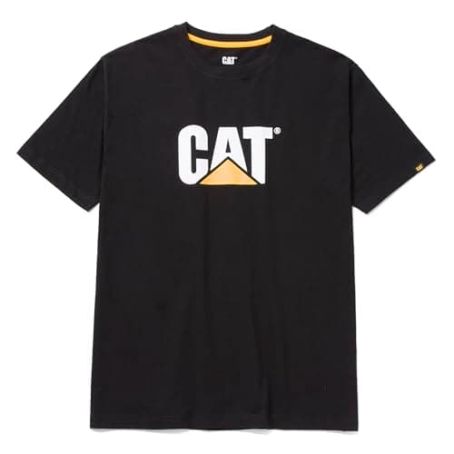 Image of CAT Men's Trademark Raised Logo Short Sleeve T-Shirt, Black, Large