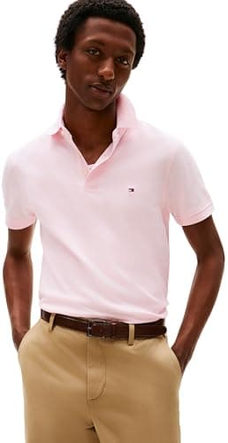 Image of Tommy Hilfiger Men's 1985 Slim Polo MW0MW17771 S/S Polo, Pink, L