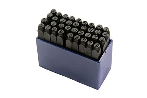 Image of US PRO B2049 36pc 4mm Large Letter and Number Punch, Black