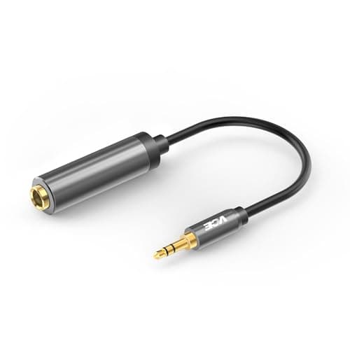 Image of VCELINK VCE Headphone Adapter 3.5mm Male to 6.35mm Female Audio Jack Adapter Converter, 1/8 Male Plug to 1/4 Female Jack 20cm, 1 Pack