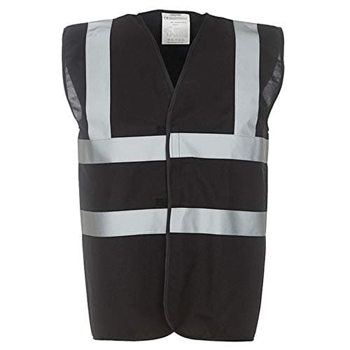 Image of Yoko Unisex Premium Hi-Vis Waistcoat Vest / Jacket (M) (Black)