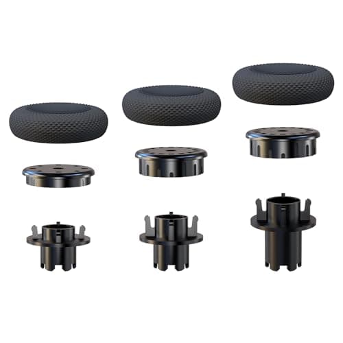 Image of EXknight Controller Freaks for PS5 Pro Controller, Height Adjustable Thumb Grips for PS5 Edge Controller, 1 Low Rise(2 Heights), 1 Mid Rise(4 Heights), 1 High Rise(4 Heights) (Black)