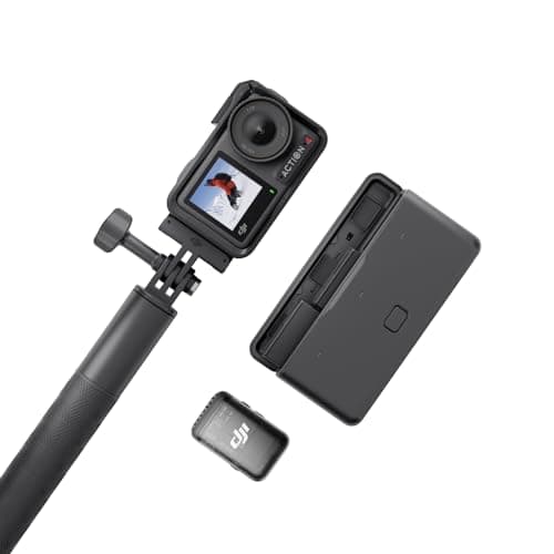 Image of DJI Osmo Action 4 Adventure Combo - 4K/120fps Waterproof Action Camera with a 1/1.3-Inch Sensor, 10-bit & D-Log M Color Performance, 155° FOV, Up to 7.5 h with 3 Extra Batteries, Outdoor Camera