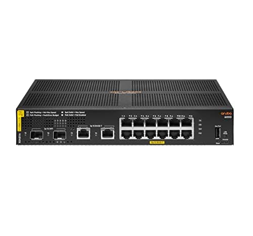 Image of HPE Aruba 6000 12G Class4 PoE 2G/2SFP 139W Switch - Switch - Managed - 12 x 10/100/1000 (PoE+) + 2 x Gigabit SFP + 2 x 1