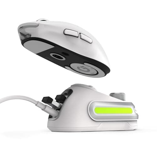 Image of Fanxoo G-Power Charging Dock for Logitech G502 G502X Plus GPW G903 G703 Wireless Mouse with RGB Light and Computer Volume Control knob(not Include Mouse) (White)