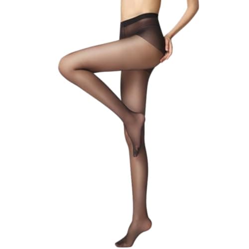 Image of Boolavard Women's Sheer Pantyhose 5 Denier Ultra Thin High Waist Tights Stockings (Standard, Black Regular (suitable for 35kg- 60kg body weight))