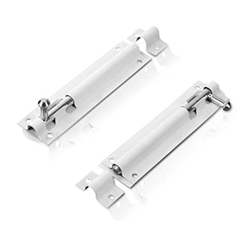 Image of XFORT® 2 Pack Tower Bolt White 100mm (4"), Door Lock Bolt, Strong White Coated Door Barrel Bolt, Durable Slide Bolt for Increasing Security on Garden Gates & Shed Doors.