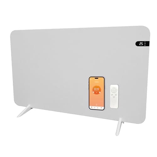 Image of Könighaus 800 W Smart Dual Infrared Heater Wi-Fi App Control with Remote Control Including Towel Holder Feet and Mounting Material Colour: White
