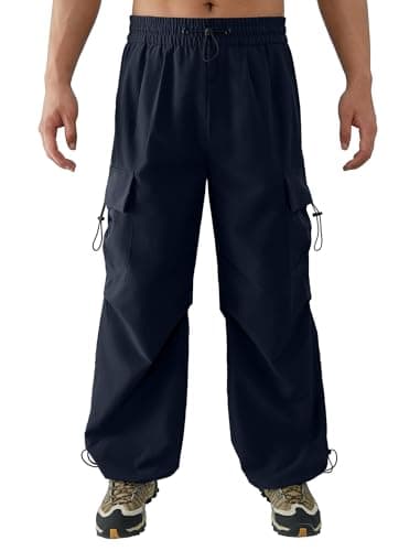 Image of APTRO Mens Cargo Trousers Baggy Joggers Water Resistance Outdoor Hiking Cuffed Casual Pants with 5 Pockets Navy XXL