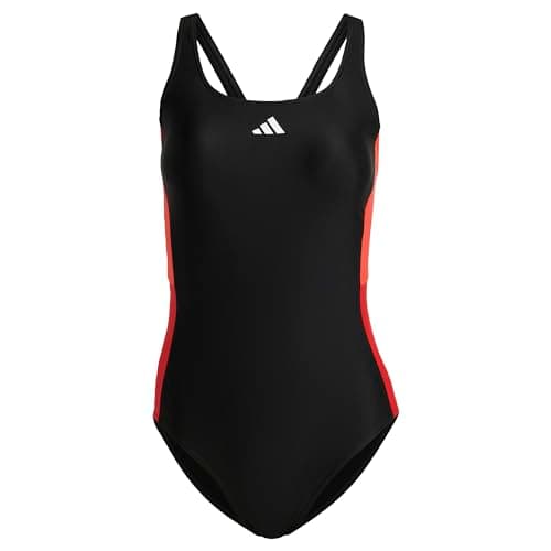 Image of adidas Women's Colourblock Swimsuit, Black/Bright Red, 34