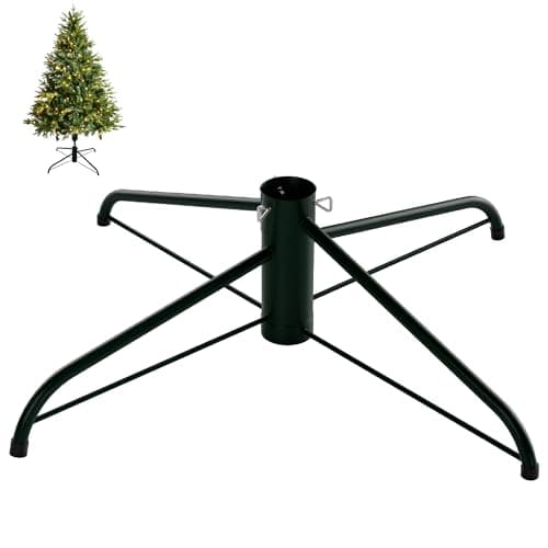 Image of Vivo Technologies 50CM Christmas Tree Stand, Artificial Christmas Trees Stand Base for 7 ft and Below, Iron Metal Bracket Rubber Pad with Thumb Screw (Green)