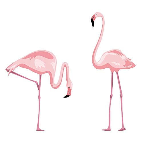 Image of DecalMile Pink Flamingo Wall Stickers Peel and Stick Wall Decals for Bedroom Living Room Kids Room Wall Decor