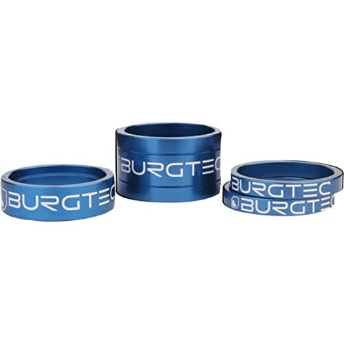Image of Burgtec Stem Spacer Kit Deep Blue 5mm Spacer x2 10mm Spacer 1 x20mm