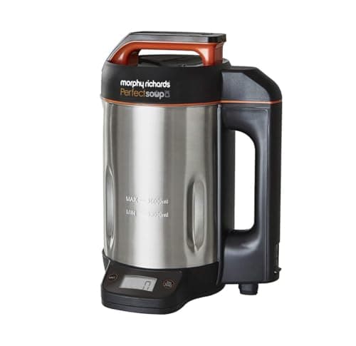 Image of Morphy Richards 1.6L Perfect Soup Maker with Integrated Scales, Easy Clean, Keep Warm, Smooth, Chunky & Smoothie/Blend, LED Countdown Display, Overfill Sensor, 1000W, Stainless Steel, 501025.