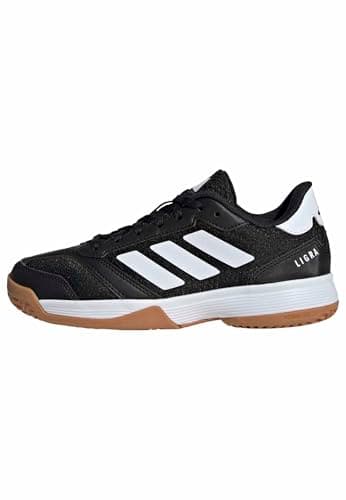 Image of adidas Unisex Kids Ligra 8 Kids Indoor Shoes, Core Black/FTWR White/Core Black, 2 UK