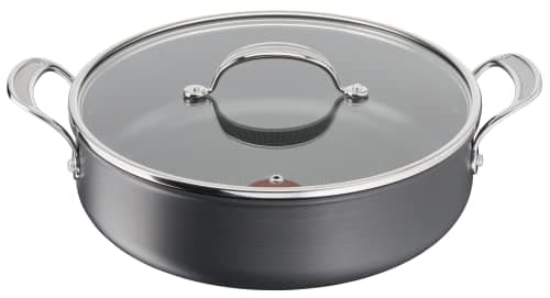 Image of Tefal Jamie Oliver Cook's Classics Hard Anodized Shallow Pot, 30 cm, 5.4L, Non-Stick Coating, Heat Indicator, Riveted Handle, Oven-Safe Kitchen Pan, All hobs Compatible Including Induction, H9129943