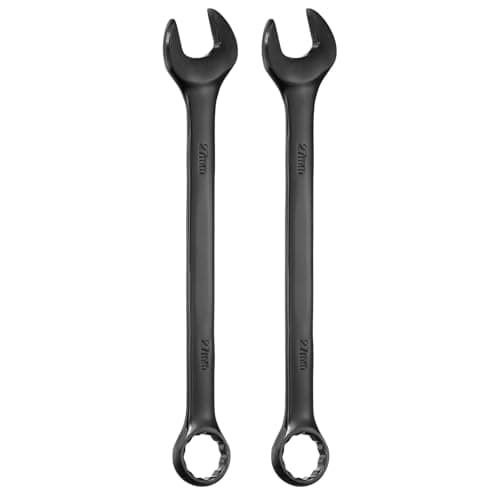 Image of sourcing map 2pcs Metric Combination Wrench 27mm 12-Point Box & Open End Double Ended Wrenches Spanners Tools for Household Automotive Machinery DIY Repair, Black