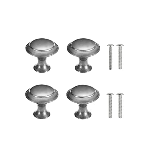 Image of Yesmin 4 Piece Cabinet Door Knobs,Cupboard Drawer Door Knob for Kitchen Furniture Cabinet Knob with Screws-Gun Grey(Medium)