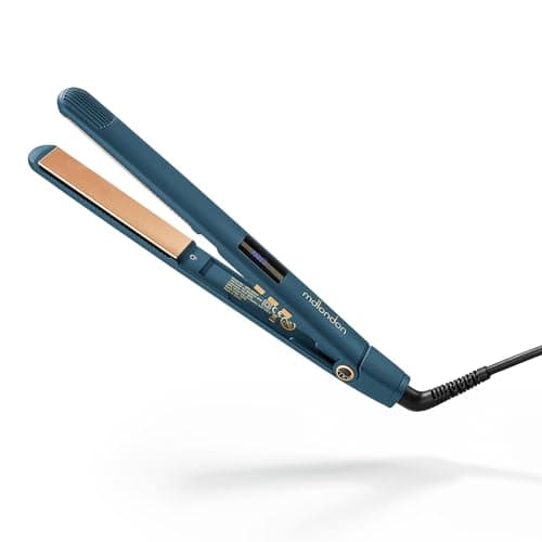 Image of mdlondon Strait Ceramic Hair Straighteners (Casal Blue), Professional Straighteners for Short or Long Hair, Flat Iron for Women & Men - Genuine mdlondon Straightners