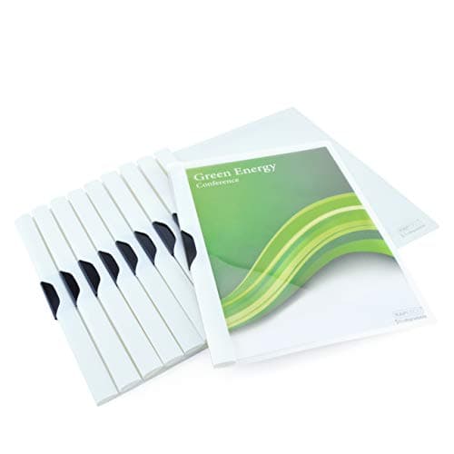Image of Rapesco 1594 ECO Clip Report Folder, A4, White, Pack of 10