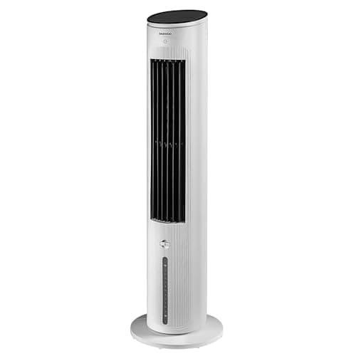 Image of Daewoo 3-in-1 Tower Air Cooler with Purifier & Oscillation – 4L Water Tank, Cooling Function, Timer, Night & Baby Modes – Remote Control, Quiet Bladeless Fan for Home & Office, 45W
