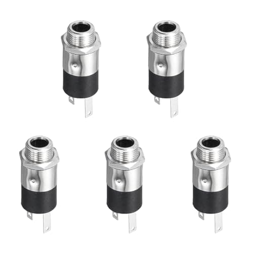Image of sourcing map 10 Pcs 3.5mm Vertical 3 Pins TRS Stereo Audio Socket Threaded with Hex Nut for Audio Headphone Radio PCB Panel CD Players