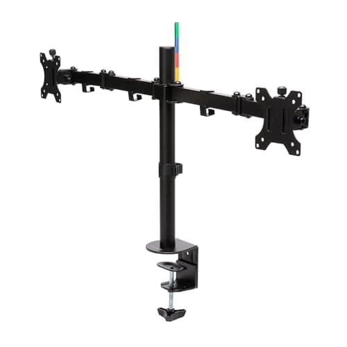 Image of Kensington Smart Fit Dual Monitor Mount for Upto 32 Inch LCD LED Monitor Computer PC Screens, Ergonomic Double Arms Stand Desk Mount Bracket Tilt 45 Degree Swivel 90 Degree Rotate 180 Degree, Black