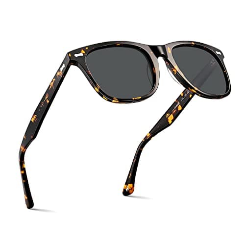 Image of Carfia Polarised Mens Sunglasses UV400 Protection Vintage Driving Eyewear, One Size, A: Tortoise Frame Grey Lens, Style a/Tortoise Frame Grey Lens,