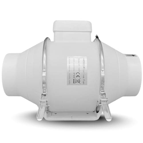 Image of AirTech-UK FlowMax Turbo Inline Extractor Fan 100mm / 4 inches - Single Speed Bathroom Extractor Fan without Timer - Silent and High Power Inline Fan - Ceiling, Toilet, Loft installation