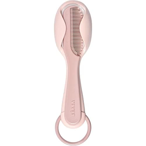 Image of BEABA Comb + Hairbrush set for Babies and Children - Integrated comb storage system on the back of the brush - Pink