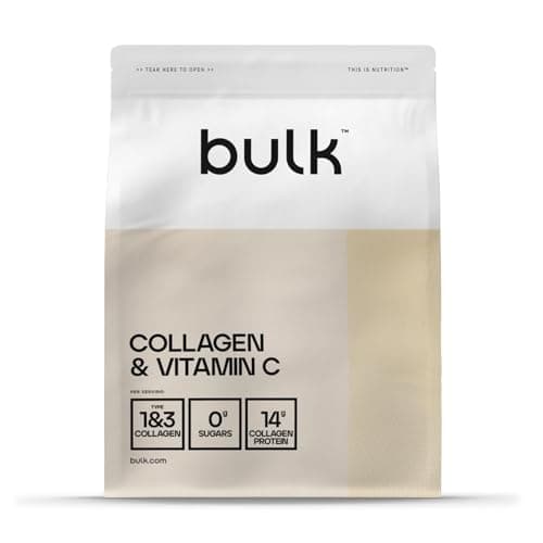 Image of Bulk Collagen Powder with Peptides and Vitamin C | Hydrolysed Bovine Collagen | High-Protein Supplement for Use in Smoothies, Shakes & Recipes | Joint & Skin Routine | Unflavoured | Easy Mixing | 500g