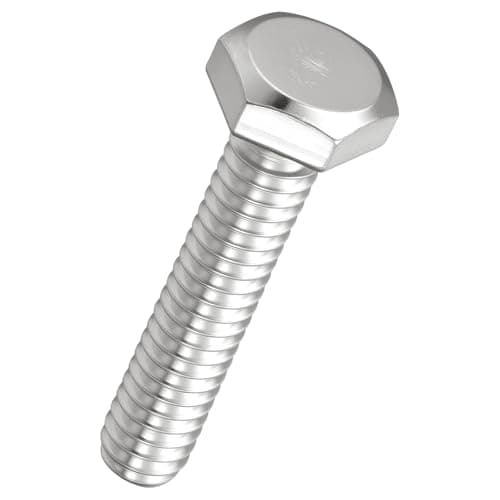 Image of Kozelo 10 Pcs Hex Head Screws Bolts - [1/4"-20x1-1/4"] 316 Stainless Grade A4-70 steel Fully Threaded Hex Tap Hexagon Head Machine Bolts Right Hand External Hex Drive, Silver