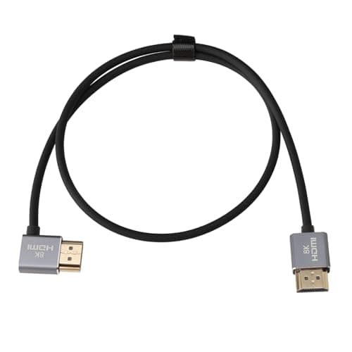 Image of HangTon 90degree HDMI 8K 60Hz Ultra HD, 4K/120Hz, 48Gbps Slim Flexible Cable for RTX 4090 Gaming Home Theater PS5 Xbox TV PC Monitor Projector Camera, 3M