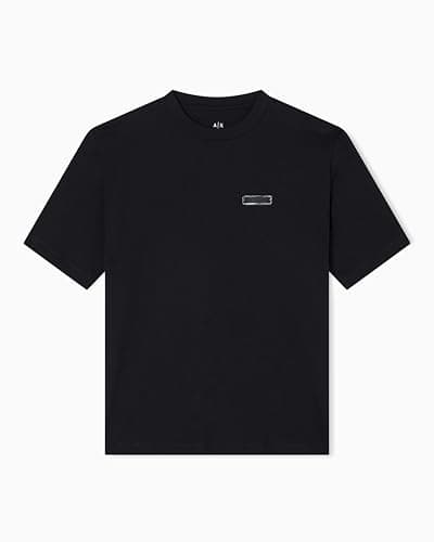 Image of Armani Exchange Men's Short Sleeve Regular Fit Back Logo T-Shirt, Black, L