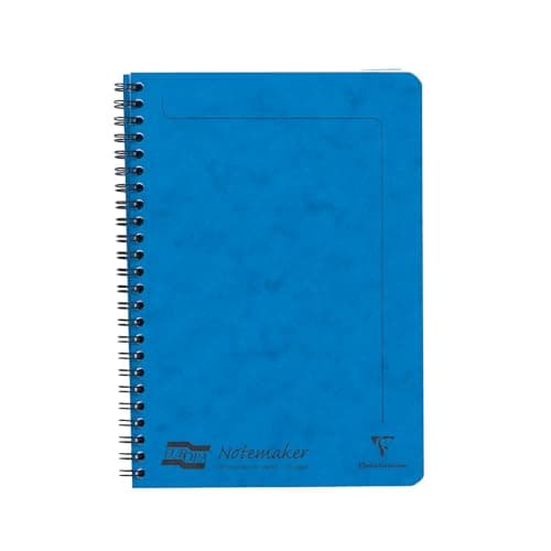 Image of Clairefontaine 4855Z - One Notemakers Europa Blue Spiral Notebook - Size: A5 14,8x21 cm - 120 Detachable Ruled Pages - White Paper 90 g - Glossy Card Cover