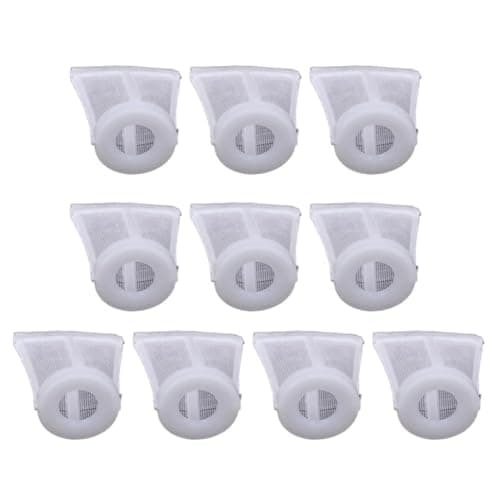 Image of EasyByMall 10 Pack Nylon Paint Filter Strainer for Suction Feed Spray Pot, 120 Mesh Funnel Filters, 8mm 10mm 12mm Sizes, White