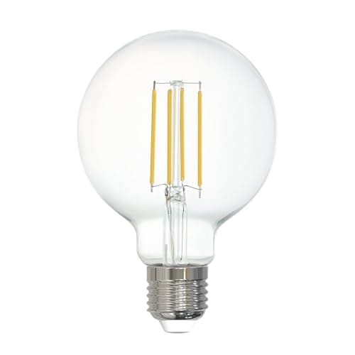 Image of Eglo Connect.z Smart Home E27 LED Filament Light Bulb, G80, ZigBee, app and Voice Control, dimmable, Neutral White, 806 Lumen, 6 watt, Vintage Lightbulb Transparent
