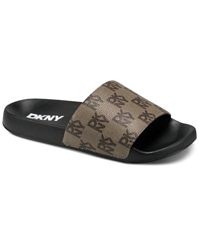 Image of DKNY Women's Zella-Flat Slide 15mm Sandal, Chino, 7.5 UK
