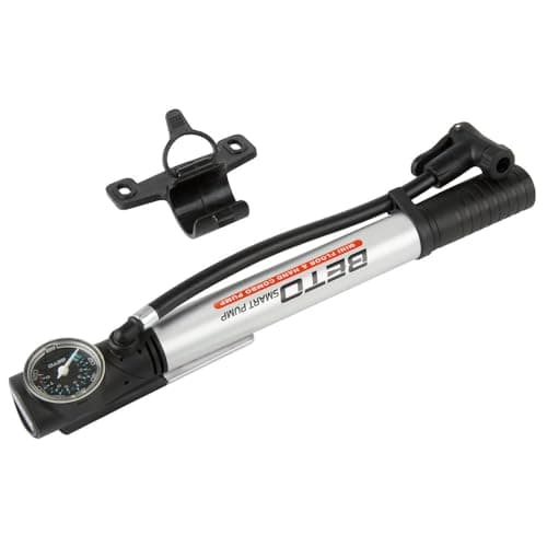 Image of Beto Mini Floor Pump, Silver (Aluminium), 8.5 bars, Manual, Bicycle Accessory