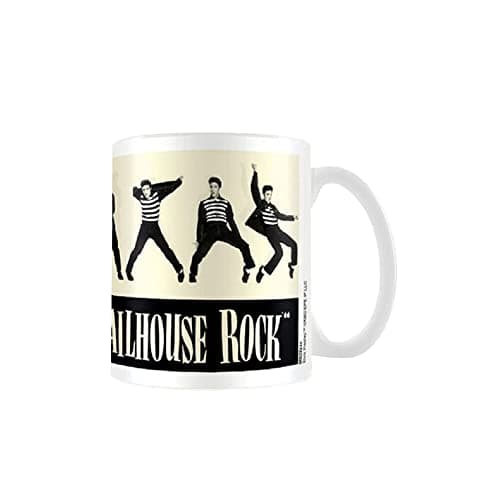 Image of Pyramid International Elvis Presley Mug (Jailhouse Rock Design) 11oz Ceramic Coffee Mug, Cups and Coffee Mugs for Women and Men - Official Merchandise, White