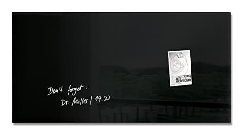 Image of SIGEL GL145 Premium Glass magnetic Board, glossy surface, 91 x 46 cm, easy mounting, Black - Artverum