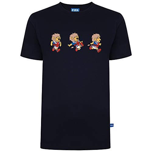 Image of Score Draw FIFA 1966 Three Mascot T-Shirt Blue Small Polyester