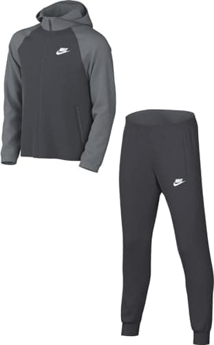 Image of NIKE FD3072-084 K NSW TRACKSUIT POLY HD FZ LBR Jacket Unisex SMOKE GREY/ANTHRACITE/WHITE Size XL