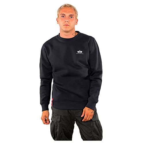 Image of Alpha Industries Basic Sweater Small Logo Sweatshirt for Men Rep.Blue