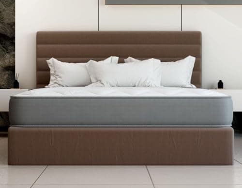 Image of eXtreme comfort ltd Cooltouch Colours Grey Shorty Mattress - 75x175cm, 18cm deep. Memory Foam and Coil Spring Hybrid Mattress, Plush Comfort, UK Made Mattress in a Box