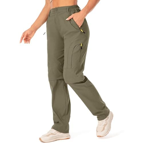 Image of Jessie Kidden Walking Trousers Women Cargo Pants Waterproof Summer Lightweight Quick Dry Convertible Stretch Outdoor Casual UPF 50 Running Cycling Zip Off Capri #6601F-Khaki -36 (US 16)