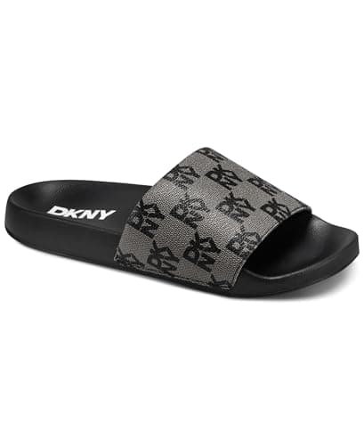 Image of DKNY Women's Zella-Flat Slide 15mm Sandal, Black, 5.5 UK