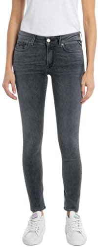 Image of Replay women's jeans with power stretch, gray (Dark Gray 097), 27W / 30L
