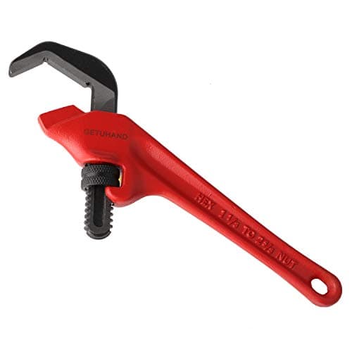 Image of GETUHAND 9-1/2-inch Hex Offset Wrench, Model E-110 Hex Pipe Wrench,1-1/8" - 2 5/8" Capacity
