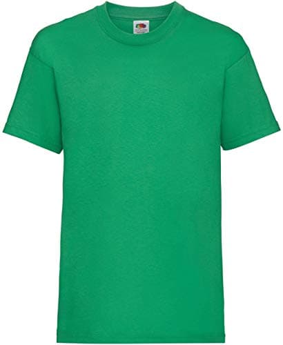Image of Fruit of the Loom Unisex Kids Original Crew Neck Short Sleeve T-Shirt, Green (Kelly Green), 9-11 Years (Manufacturer Size: 140)